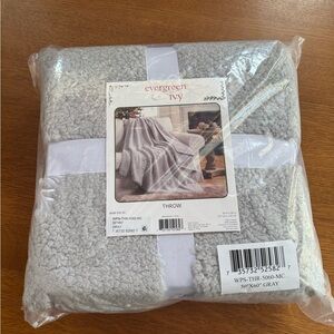 Soft Gray Throw Blanket with Snowflakes